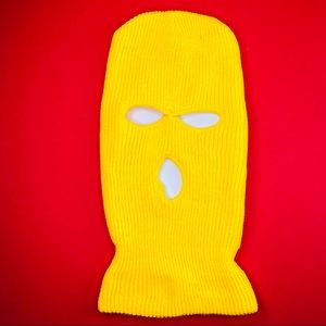 Gothic Punk Solid Yellow Ski mask Beanie Balaclava Full face cover mask